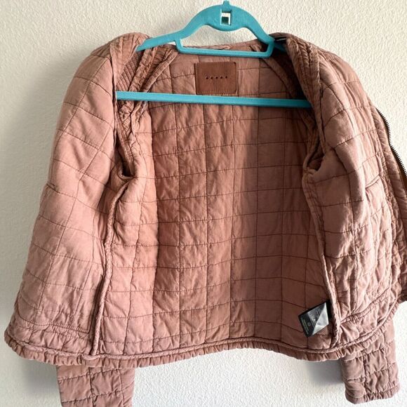 Blank NYC Jacket Womens XS Brown Patch Pocket Quilted Zip Happy Camper - Picture 6 of 11